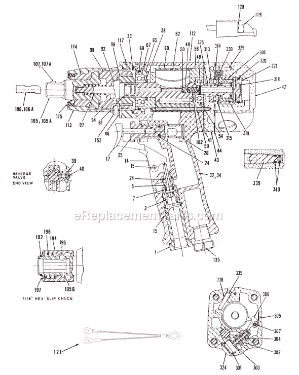 Page A Diagram and Parts List for CP6031TEBAK T021951 Chicago Pneumatic Wrench